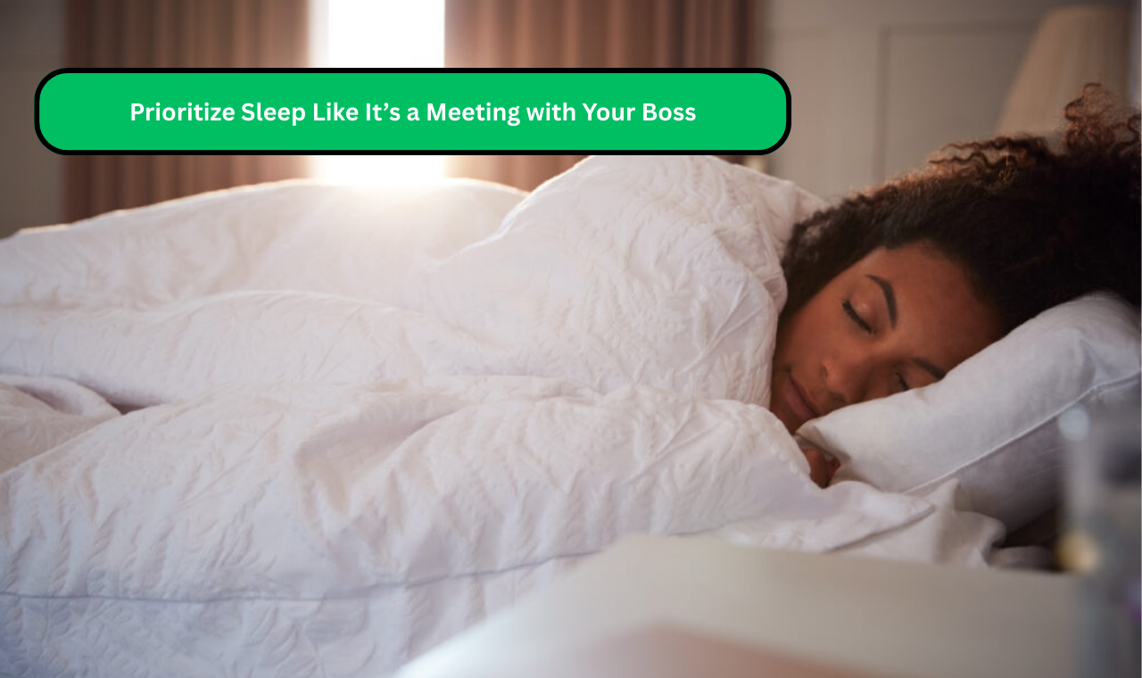 3 Prioritize sleep like it's a meeting with your boss